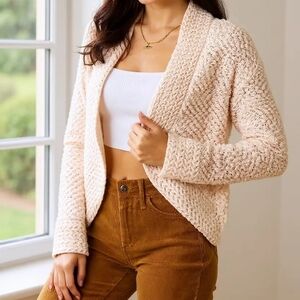 Double Take Open Front Long Sleeve Cardigan